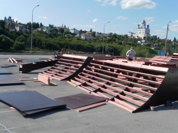 Монтаж оборудования на площадке для экстремальных видов спорта